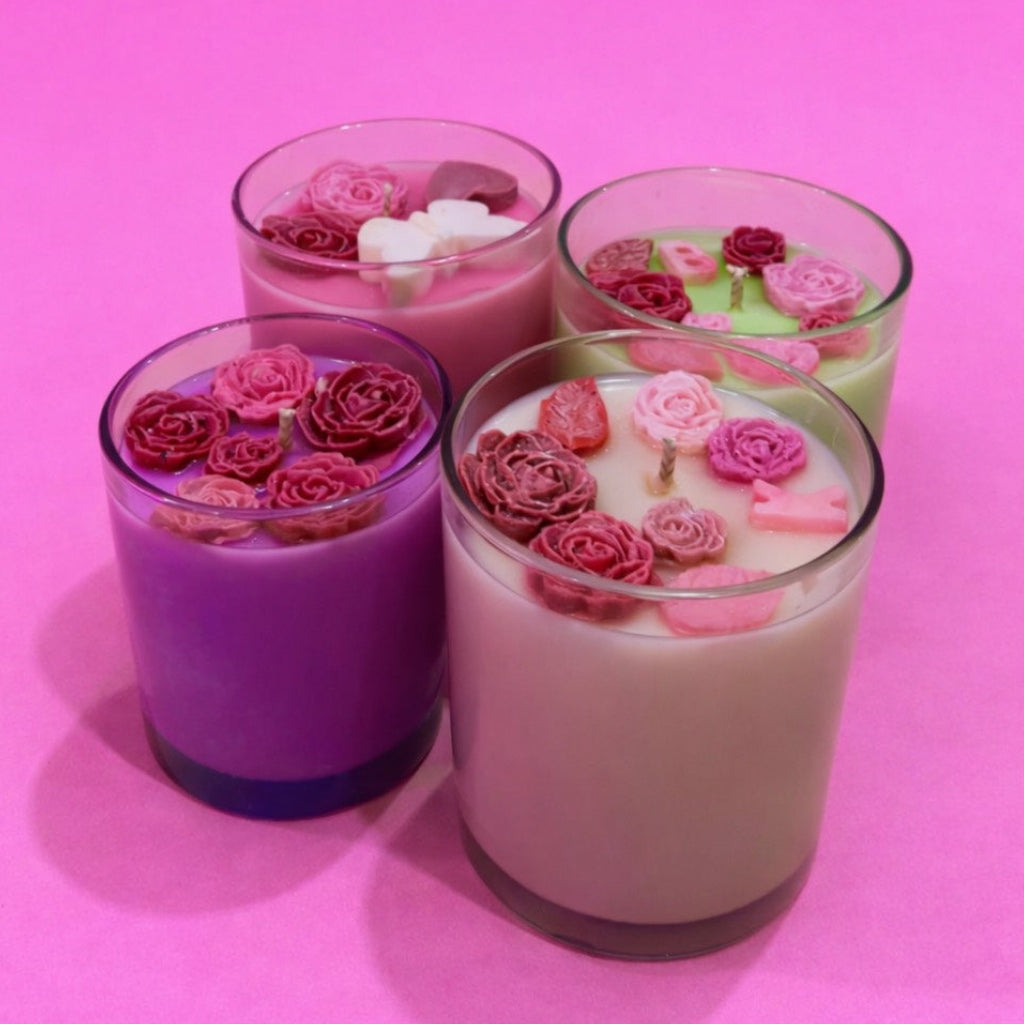 One Custom Candle –One Personalized Lip Gloss & Two  Melt-and-Pour Soap Bars & 1 perfume spray