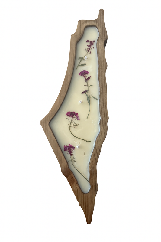 Palestine map candle wild fig and casis