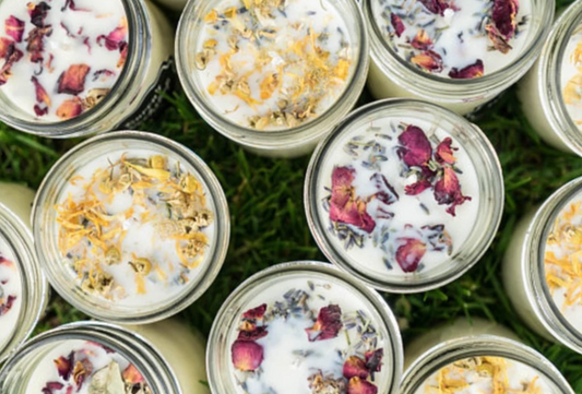 One Custom Candle –One Personalized Lip Gloss & Two  Melt-and-Pour Soap Bars & 1 perfume spray